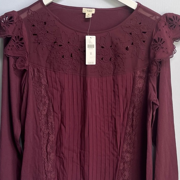 NWT Tiny Long-Sleeve Crescent Ruffled Lace Top M - Picture 10 of 11